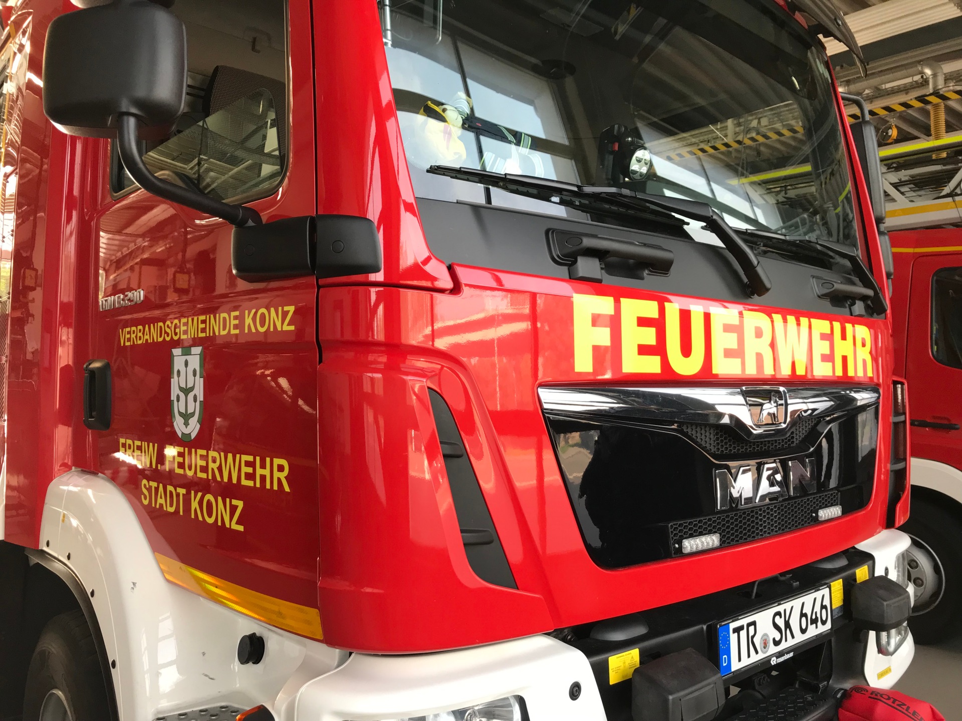 Symbolisch beeld van een brandweerwagen uit de gemeente Konz.